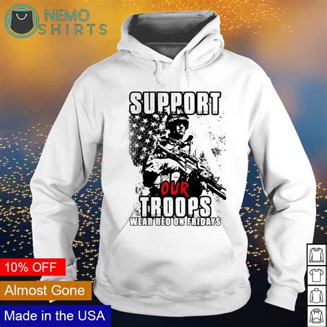 Veteran Support Our Troops Wear Red On Fridays Shirt Hoodie Sweater