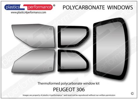 PEUGEOT 306 Lexan Makrolon Polycarbonate Window Kit