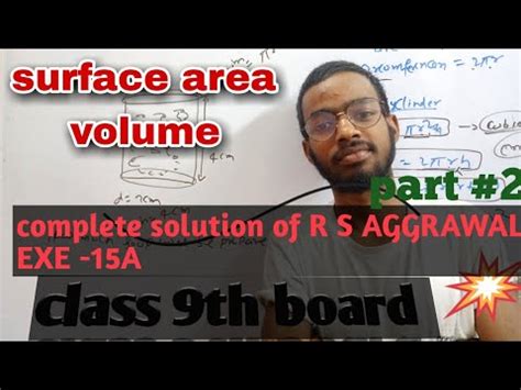 Surface Area Volume Chapter A Solution R S Agrawal Th Math Part