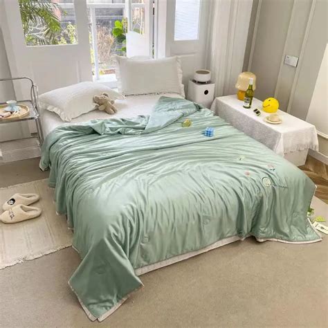 Summer Blanket Cool Quilt For Double Bed Embroidery Tea Polyphenol