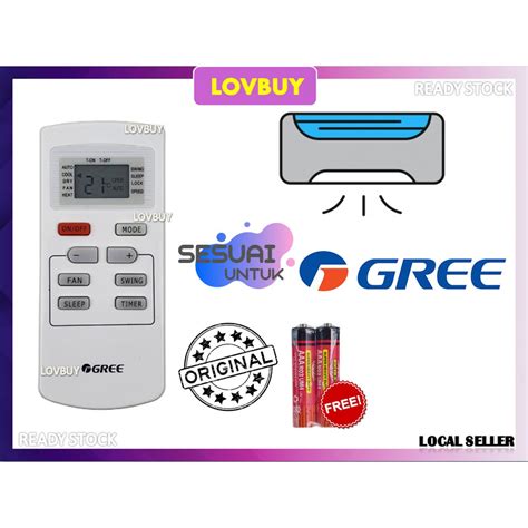 READY STOCK Gree Original Air Cond Aircond Air Conditioner Remote