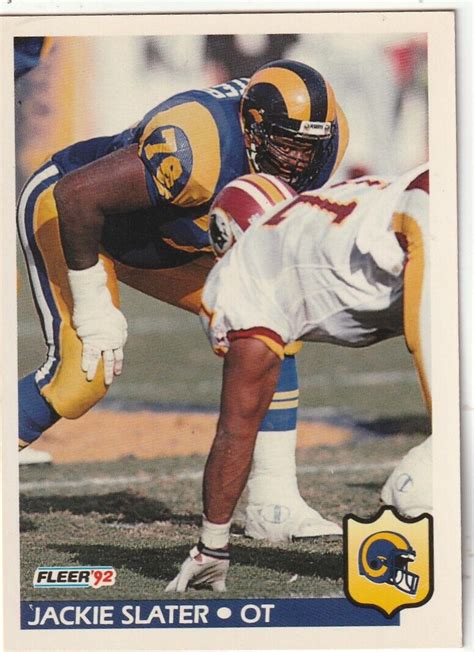 FREE SHIPPING MINT 1992 Fleer Jackie Slater 218 PLUS RAMS BONUS CARDS