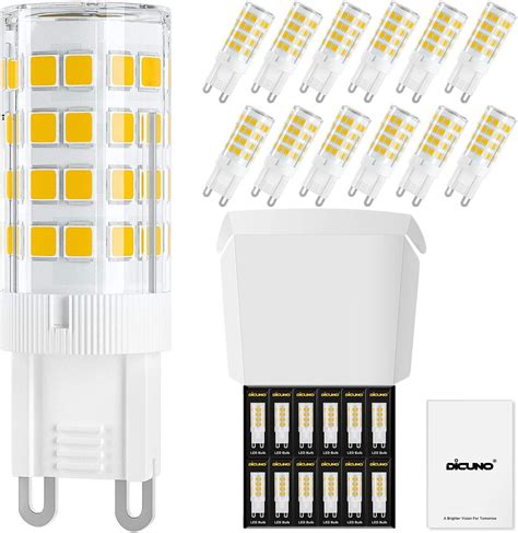 DiCUNO G9 LED Ceramic Base Light Bulbs 4W 40W Halogen Equivalent