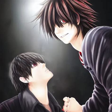 Krea L·lawliet Kissing Light Yagami Official Character Illustration