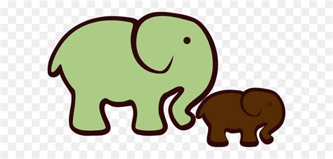 Mom And Baby Cartoon Elephant Clip Art - Mom And Baby Elephant Clipart ...