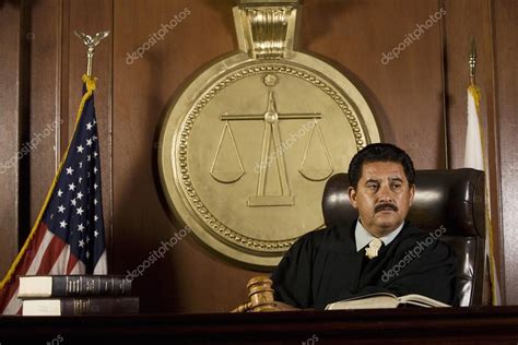 Judge Sitting In Courtroom Stock Photo Londondeposit