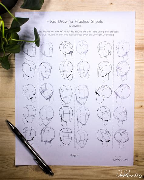 Head Drawing Practice Worksheets PDF - Etsy UK