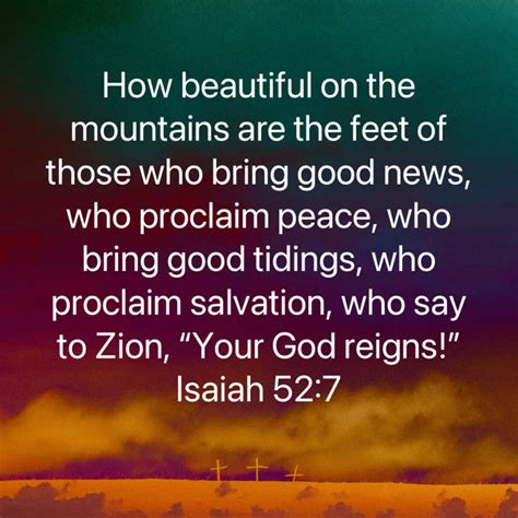 Isaiah How Beautiful On The Mountains Are The Feet Of Those Who