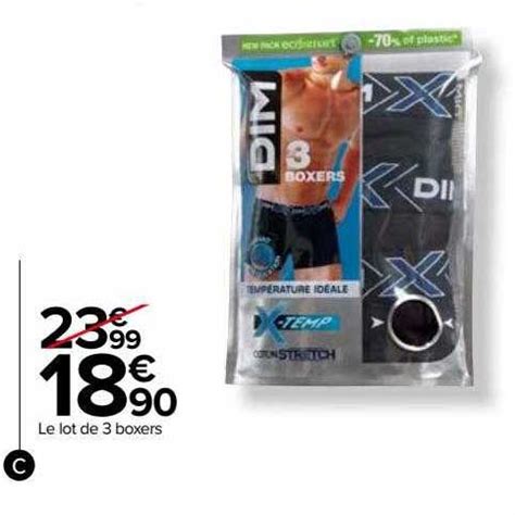 Promo Le Lot De 3 Boxers Dim Chez Carrefour ICatalogue Fr