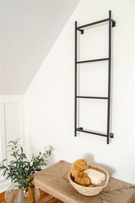 How To Hang Blanket Ladder On Wall At Stacie Wood Blog