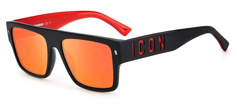 DSQUARED2 ICON 0003/S Sunglasses - Black & Red / Red Mirror - Tortoise ...