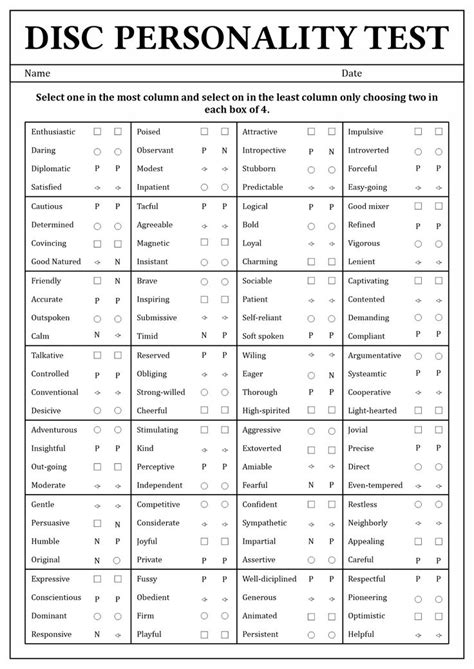 Free Disc Personality Test Printable Personality Test Personality Test Personality Test