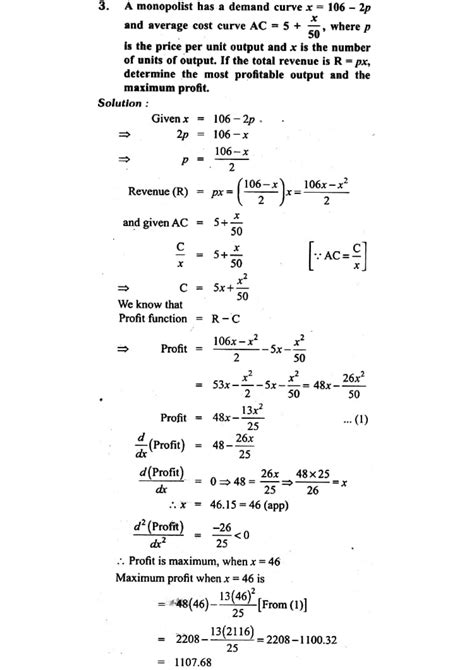 Solution Application Of Differentiation Demand Supply Cost Revenue