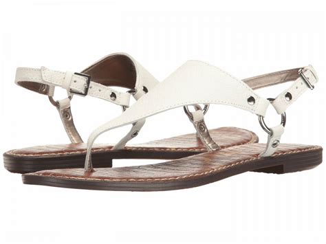 Sam Edelman Womens Flat Sandals Greta Bright White Neymar Tumbled