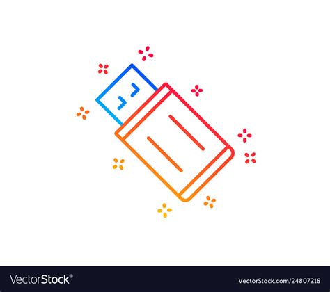 Usb Flash Drive Line Icon Memory Stick Sign Vector Image