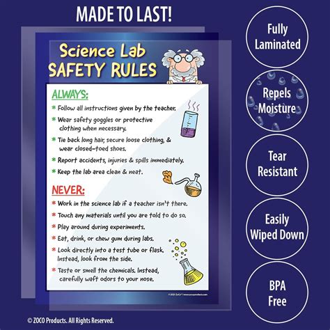 Science Lab Safety Rules Poster Laminated 12x18 Sri Lanka Ubuy