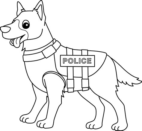 Police Dog Isolated Coloring Page for Kids 22463833 Vector Art at Vecteezy