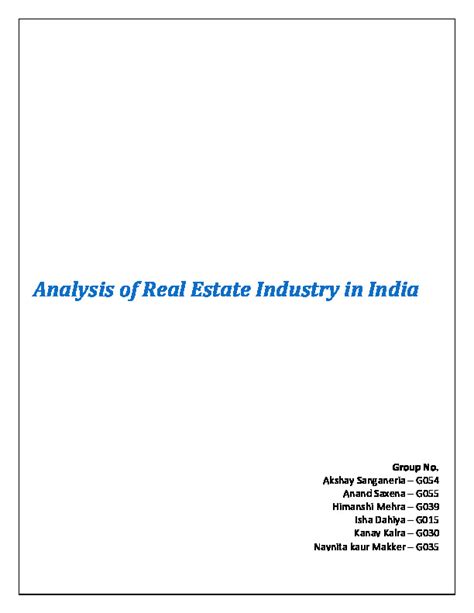 Real Estate Industry Analysis Pdfcoffee Com