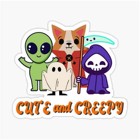 "cute and creepy" Sticker for Sale by verobydesign | Redbubble