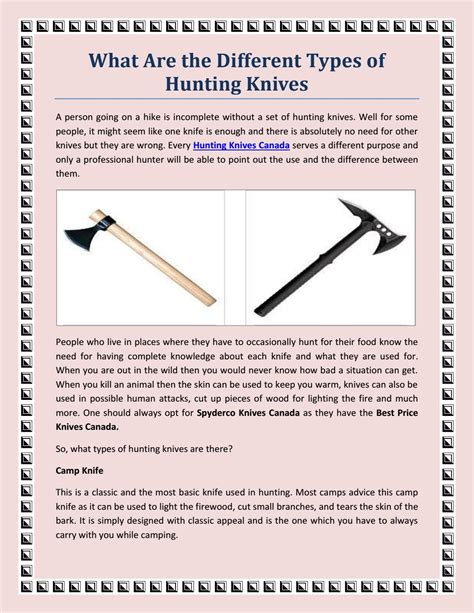 What Are the Different Types of Hunting Knives. by S&R Knives - Issuu