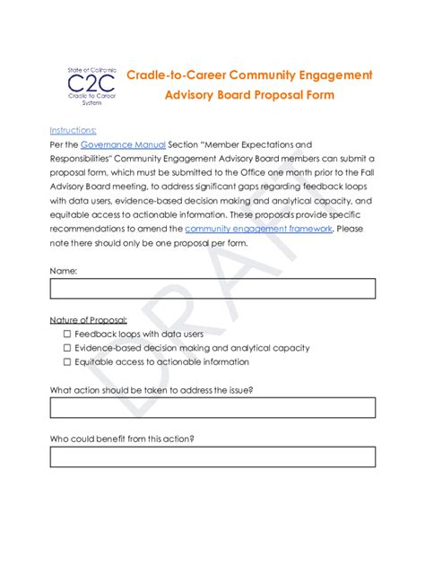 Fillable Online Community Engagement Proposal Form Fax Email Print Pdffiller