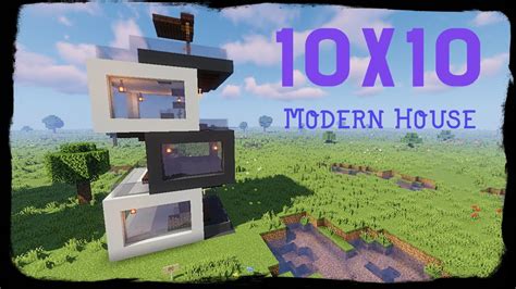 10x10 Modern House How To Build A Modern House Minecraft 1 15 Youtube