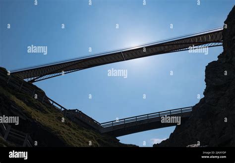 Tintagel Castle bridge, Cornwall Stock Photo - Alamy