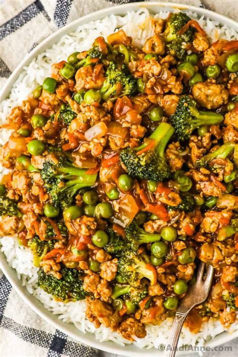 Teriyaki Ground Turkey Broccoli And Peas Easy Dinner In 30 Minutes