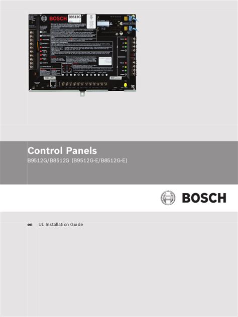 Bosch B8512g U B9512g U Installation Manual