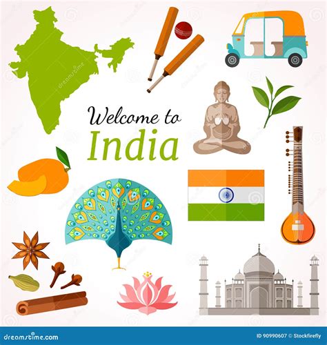 India Travel Banner Vector Flat Style Flyer Design CartoonDealer