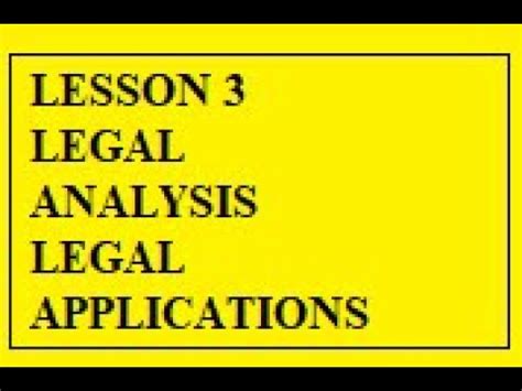 Answering Legal Problems By Legal Application Analysis Youtube