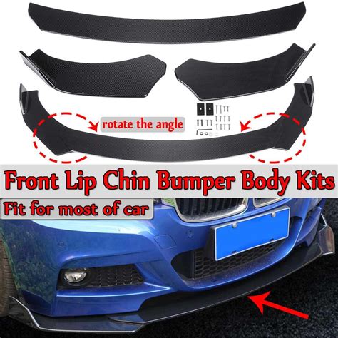 Universal 3pcs Car Front Lip Chin Bumper Body Kits Car Front Lips