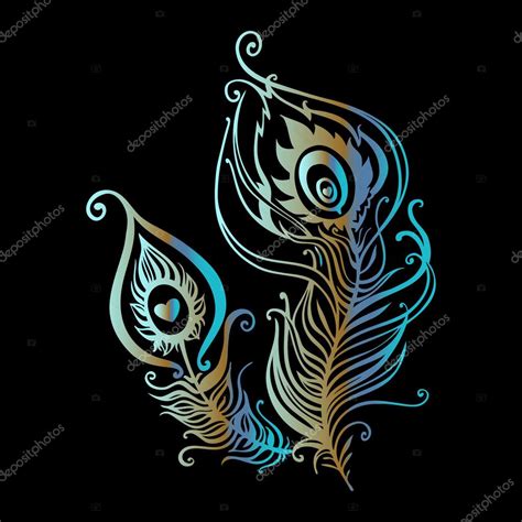 Beautiful Peacock Feathers Stock Vector Image By ©katyaulitina 82190186