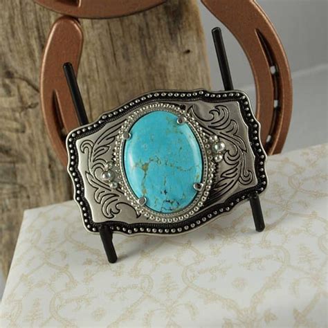 Western Belt Buckle Turquoise Belt Buckle Cowboy Belt Etsy Western