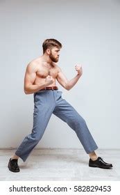 Side View Male Nerd Fighter Naked Stock Photo Shutterstock