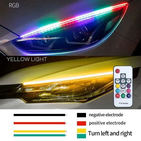 Kalada Pcs Drl Car Daytime Running Light Led Flexible Waterproof