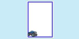 Free Simple Blank Cement Mixer Truck Page Border Twinkl