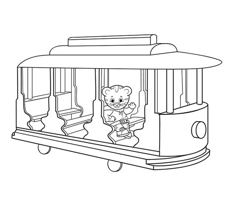 Daniel Tiger Trolley Coloring Page