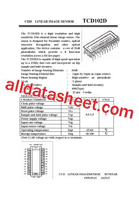 TCD102D Datasheet PDF List Of Unclassifed Manufacturers