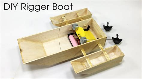 How To Make Rc Boat At Home Wood Rigger Boat Youtube