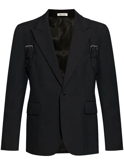 Alexander Mcqueen Harness Single Breasted Wool Blazer Farfetch