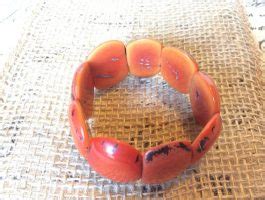 Orange Beaded Tagua Seed Bracelet Galapagos Tagua Jewelry