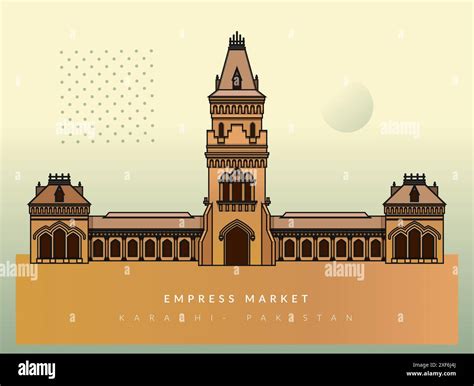 Empress Market Saddar Town Of Karachi Pakistan Stock Illustration