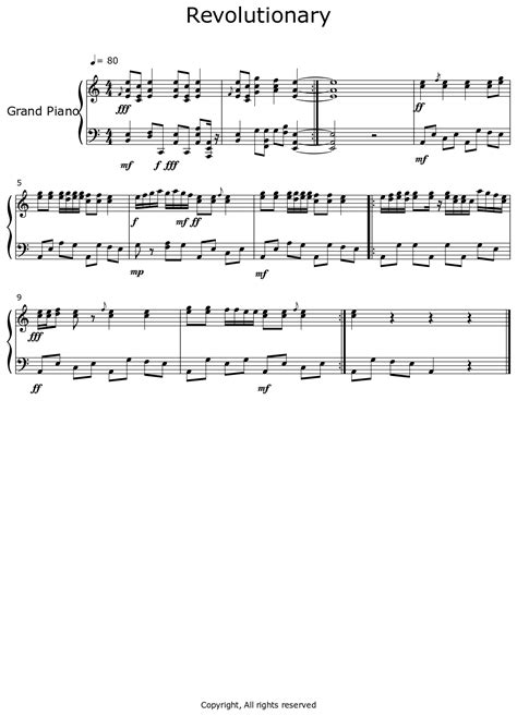 Revolutionary Sheet Music For Piano