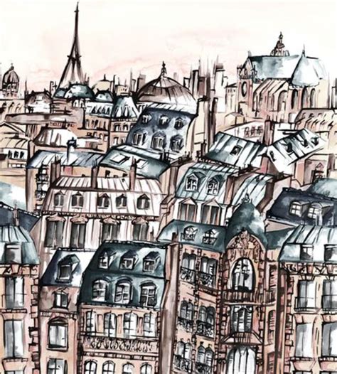 Grands Boulevards Wallpaper Mural In Nude Ardoise By Casamance Jane Clayton