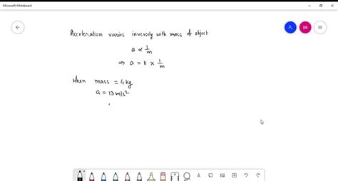 SOLVED When Constant Force Acts Upon An Object The Object With Mass