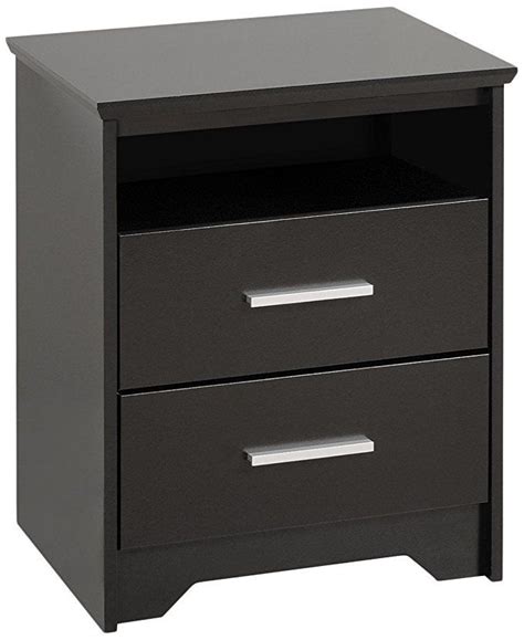 Prepac Coal Harbor Contemporary Tall Nightstand Side Table With 3