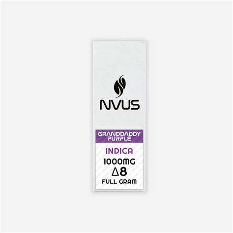 Δ8 Vape Cart Granddaddy Purple Nvus