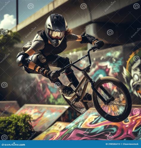 Bmx Bike Rider Table Top Jumping At The Track Stock Illustration