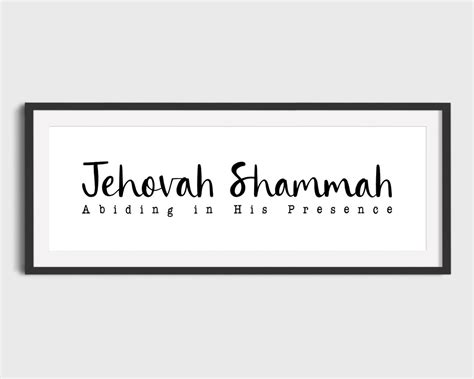 BW Print Jehovah Shammah Abiding In His Presence Ezekiel 48 35